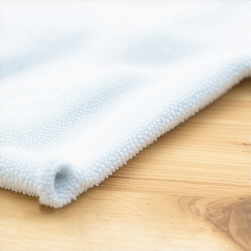 Microfiber cloth capturing dust particles during deep cleaning