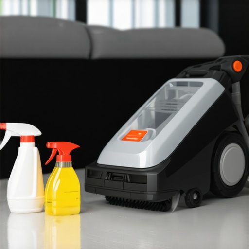 Steam cleaner and natural cleaning products ready for deep cleaning