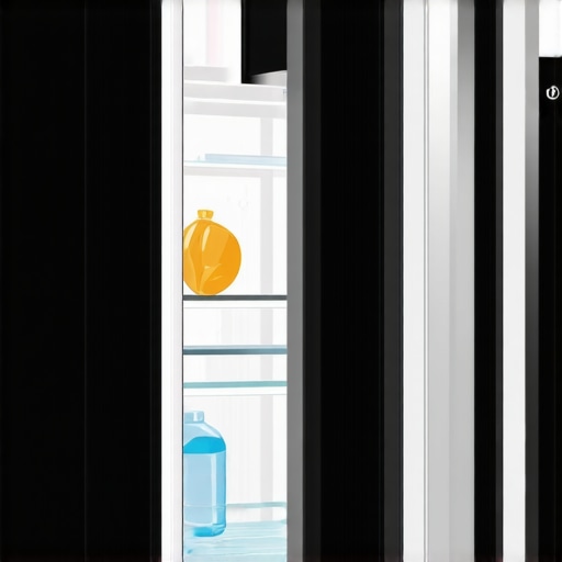 A detailed illustration showing various stages of deep cleaning a smart refrigerator, highlighting shelves and gasket cleaning.
