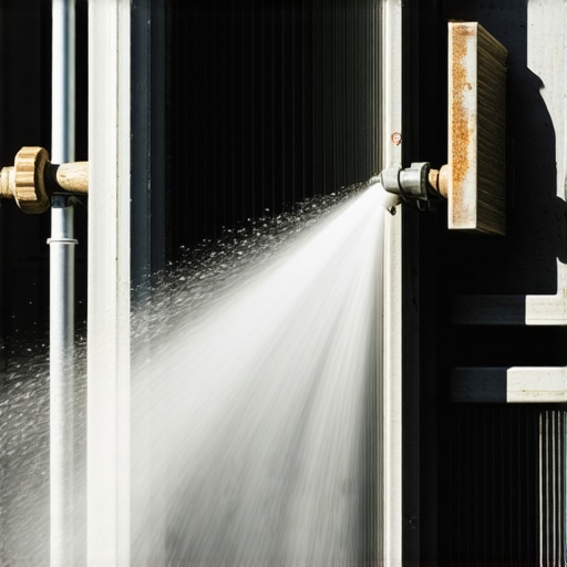 Close-up of technician cleaning HVAC coils after construction