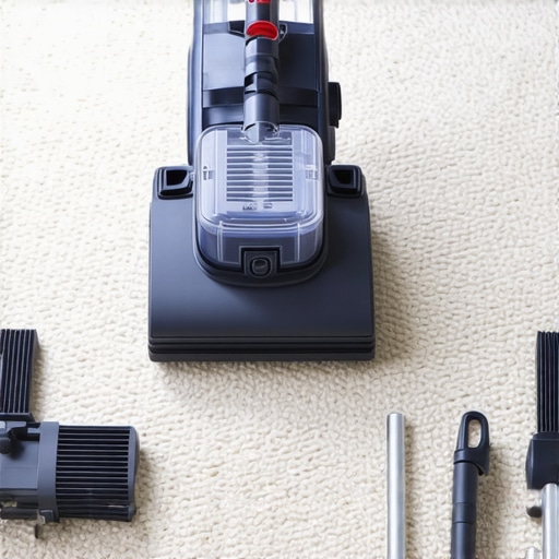 A professional-grade HEPA-filter vacuum cleaner in use for carpet cleaning.