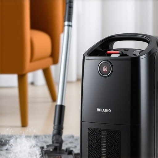 A vacuum cleaner and steam mop placed in a tidy home for effective cleaning.