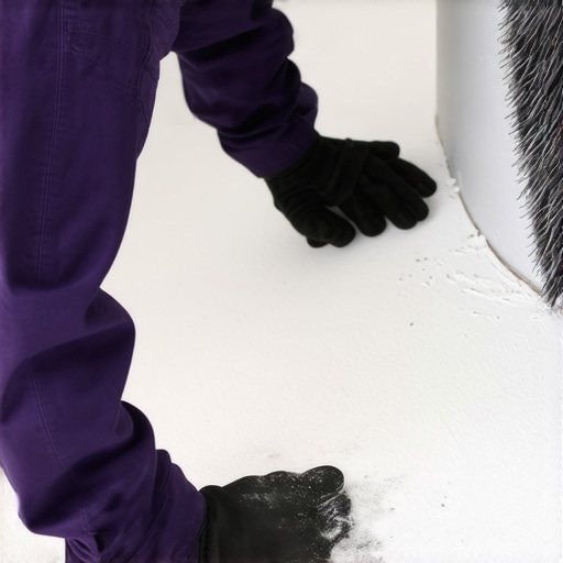 Professional assessing drywall dust and construction residues during deep cleaning