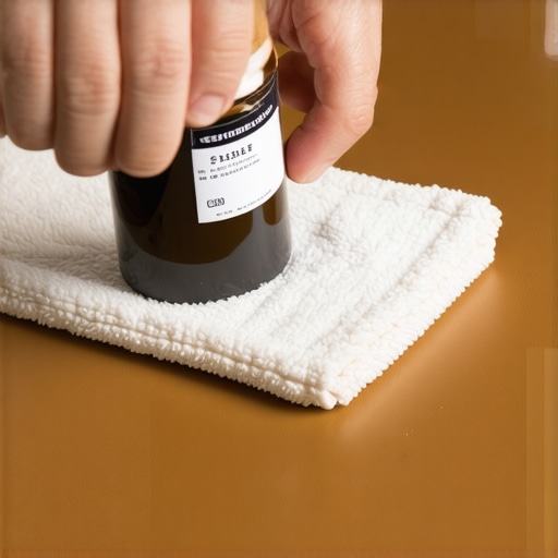 Person gently applying leather conditioner to furniture