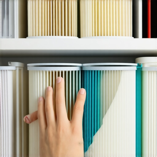 Person inspecting vacuum filters during routine maintenance.
