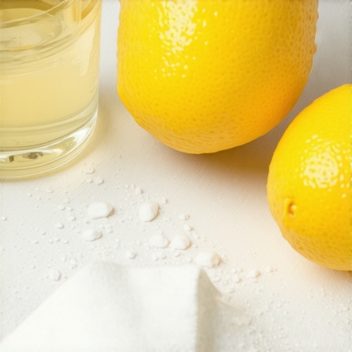 Applying baking soda and lemon on grass stain