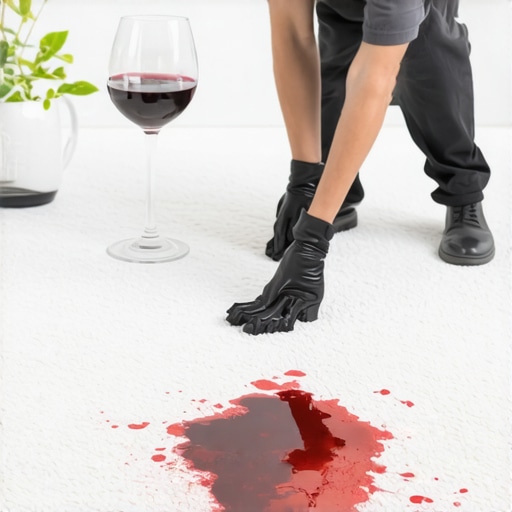 The specific technique for lifting red wine from white carpet