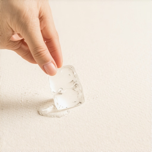 The trick to removing furniture dents from carpet with an ice cube