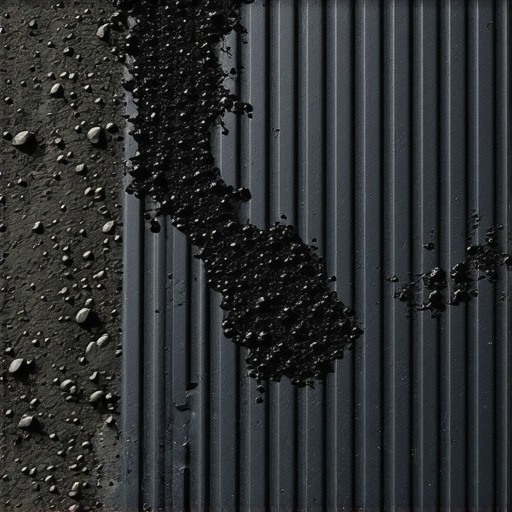 Rubber entrance mat trapping dirt outside a home