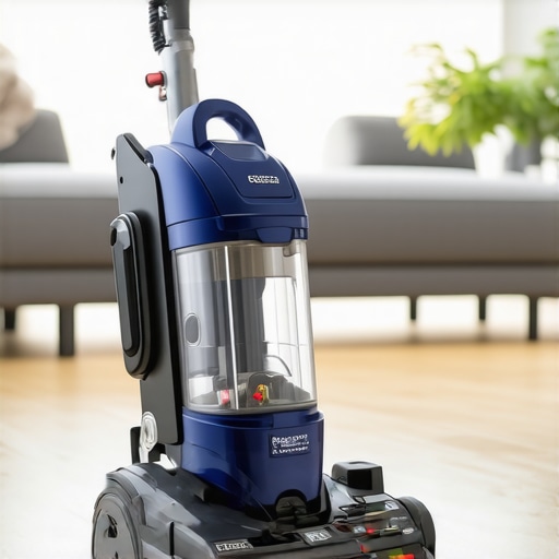 Close-up of a HEPA-filtered vacuum cleaner used for deep cleaning and home maintenance.