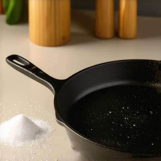 The best way to clean a cast iron skillet with salt