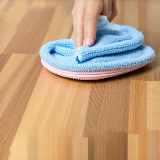 Person buffing hardwood floors with a microfiber cloth to restore shine.