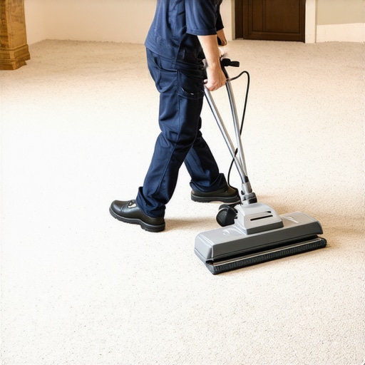 Person using a carpet deep-cleaning machine to remove smoke odor.