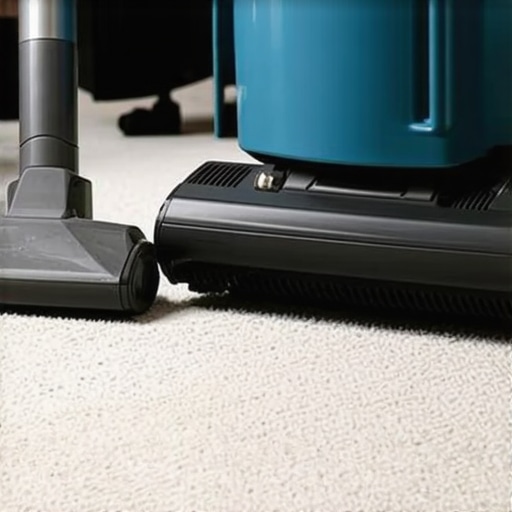 High-Quality Carpet Cleaning Equipment in Use Professional carpet cleaning tools with powerful vacuum and extraction machine in action