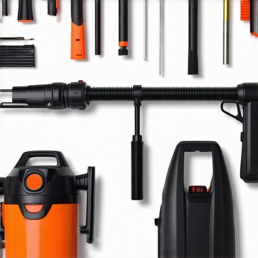Organized Cleaning Equipment for Longevity Tidy storage space with steam cleaner and accessories emphasizing routine maintenance.