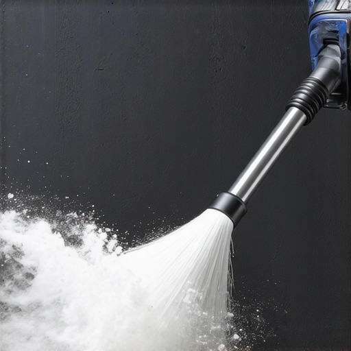 Capturing Fine Drywall Dust Correctly Close-up of vacuuming drywall dust from a textured wall to prevent smearing