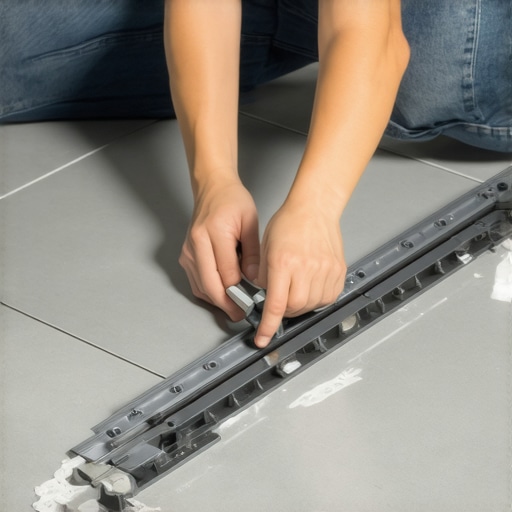A homeowner uses a level to diagnose why their ceramic floor tiles are chipping and flaking.