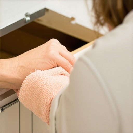Detailed cleaning of closet drawer tracks to remove construction dust.