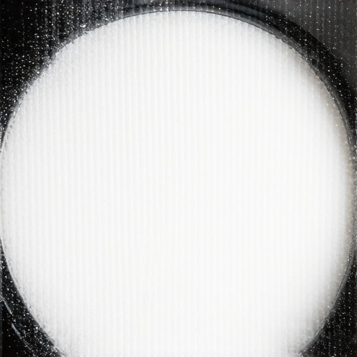 Close-up of a HEPA filter blinded by fine construction dust