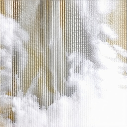 A macro photo of a vacuum filter saturated with white construction dust particles.