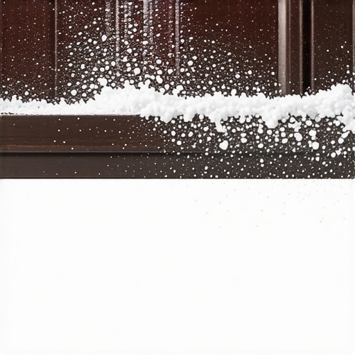 Close-up of fine white dust on a dark wood surface illustrating post-construction settling.