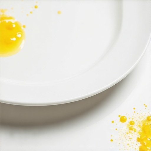 A close-up showing why dishwasher detergent needs food particles to work effectively