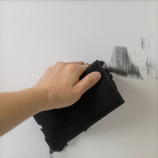 Cleaning candle soot from a wall using a dry cleaning sponge