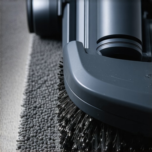 Effective Vacuum Agitation Techniques Close-up of a vacuum brush roll agitating dense commercial office carpet fibers to remove deep-seated grit.