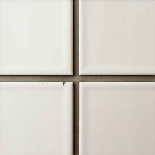 Close-up of damaged grout line showing the effects of using vinegar as a cleaner.