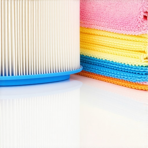 Professional cleaning tools including a HEPA filter and microfiber cloths.
