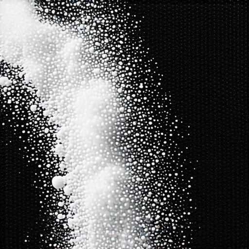 Macro view of drywall dust trapped in carpet pile