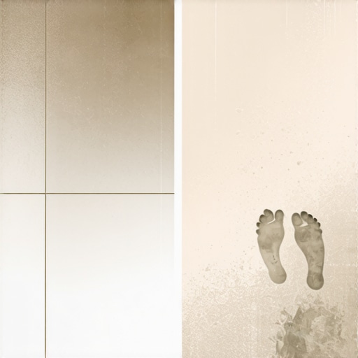 Close-up showing the difference between a clean floor and a sticky residue-covered floor.