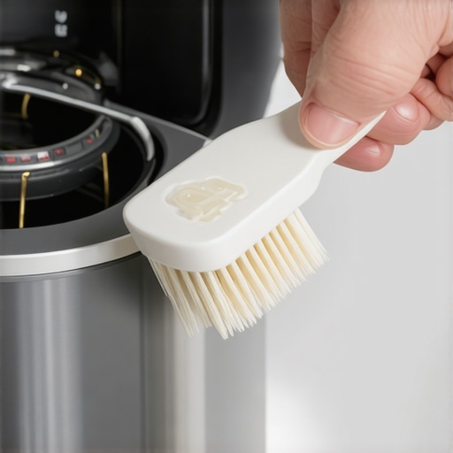 Close up of cleaning internal toaster wires with a soft pastry brush