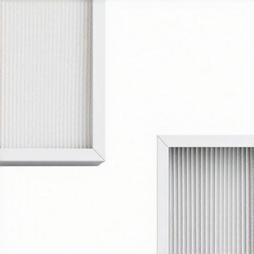 Comparison between a clean HEPA filter and one clogged with drywall dust