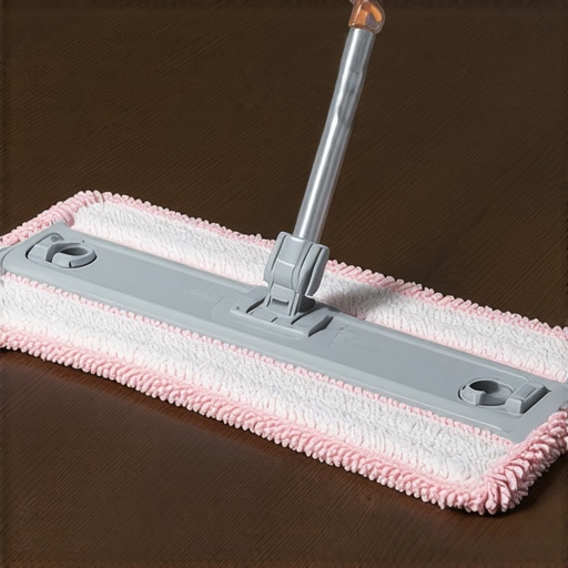 Microfiber mop capturing fine dust on polished hardwood floor