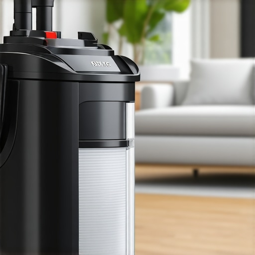 Sealed system canister vacuum with HEPA filter inspection for home allergen control.