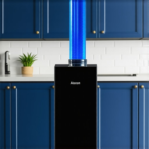 A HEPA air scrubber used to remove fine construction dust from a newly renovated kitchen.