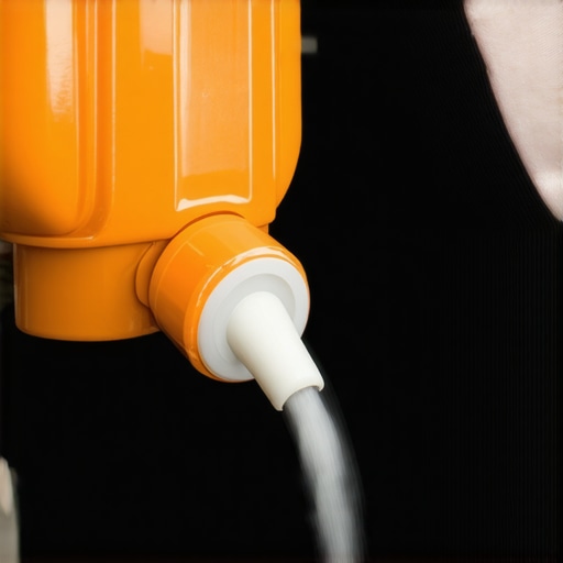 A hand applying silicone grease to a cleaning tool seal for better suction.