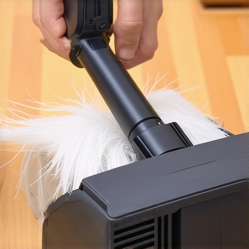 Close up of cutting hair and debris off a vacuum brush roll to maintain suction