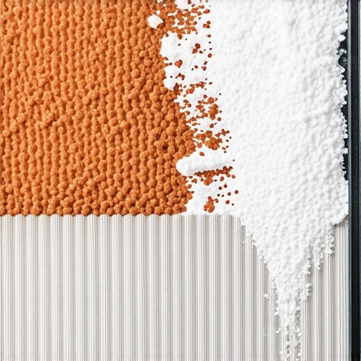 Close-up of a vacuum filter clogged with fine brick and drywall dust from a home renovation.