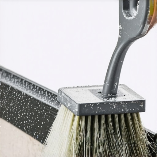 Foam craft brush removing dust from a window track