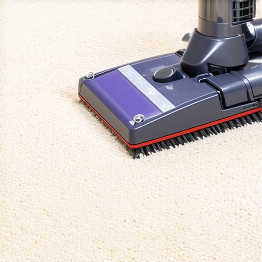 A canister vacuum head cleaning a Berber carpet without snagging the loops.