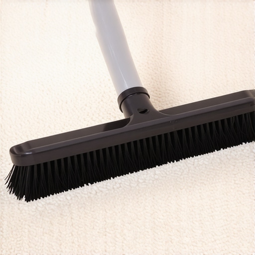 Carpet rake lifting matted fibers on a plush runner