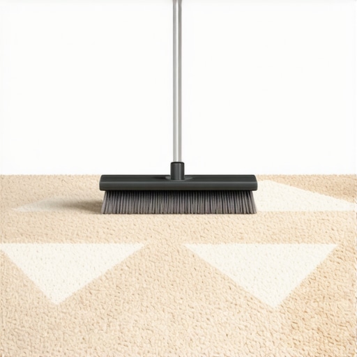 A Grandi Groomer rake being used to lift carpet fibers and restore plushness.