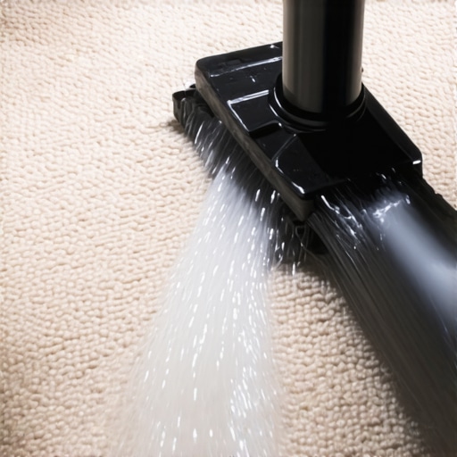 Close-up of professional carpet cleaning equipment extracting deep dirt from fibers.