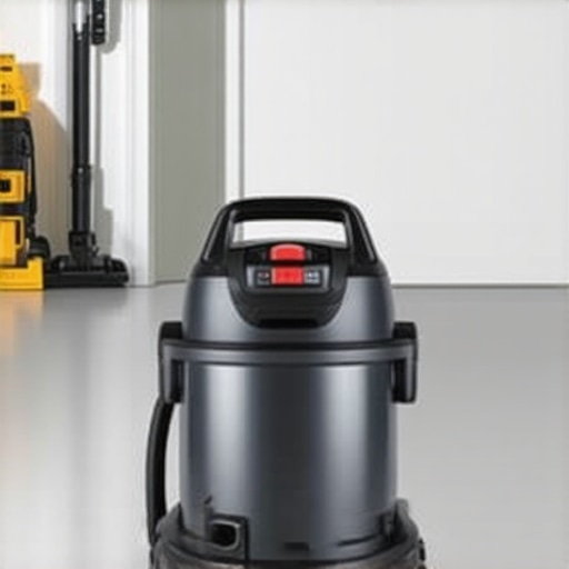 A professional shop vacuum with HEPA filtration cleaning a dusty renovation site.
