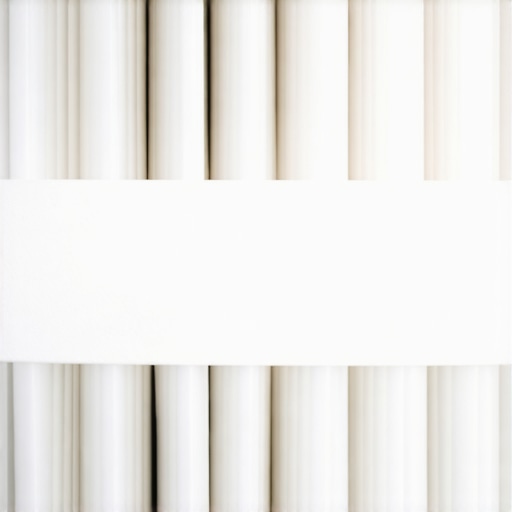 A close-up of a HEPA filter filled with fine white construction dust to illustrate effective filtration.