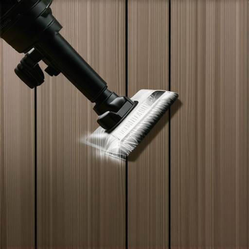 Close up of a professional vacuum cleaning fine dust from floor seams.