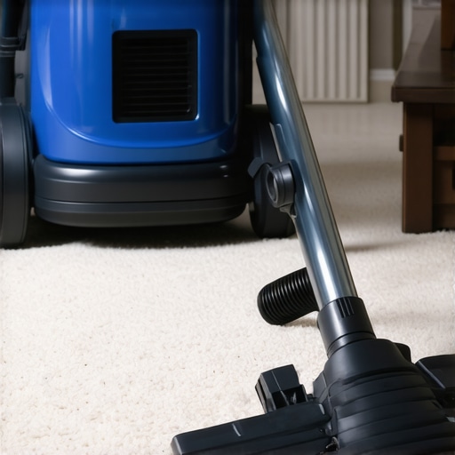 Close-up of a certified sealed-system HEPA vacuum for post-construction dust removal.
