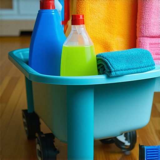 A collection of high-quality microfiber cloths and pH-neutral cleaners in a caddy